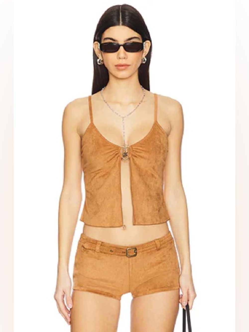 Frankies Bikinis X Bella Hadid Lucy Set in sun-kissed suede